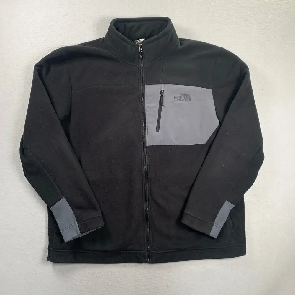 The North Face F14 Jacket Mens XXL Fleece Lined Black Gray Winter Gorpcore